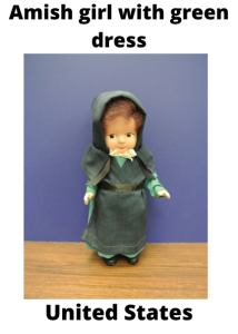 United States Amish Girl With Green Dress